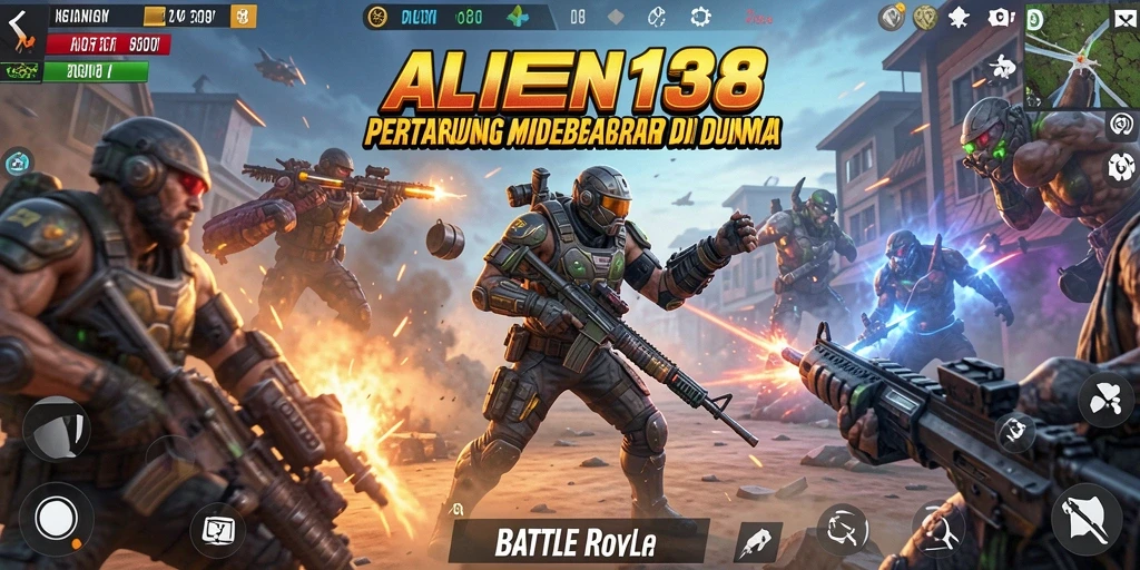 Gameplay menegangkan di ALIEN138 dalam pertarungan Battle Royale.