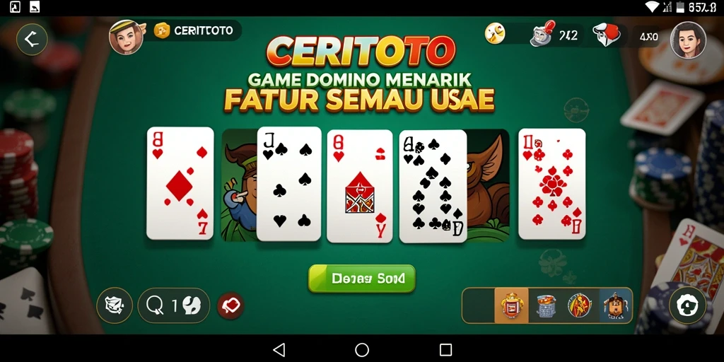 Tangkapan layar gameplay seru CERITOTO saat bermain Domino.