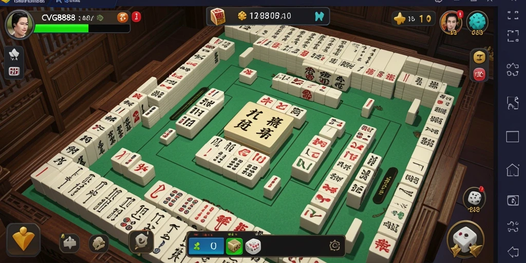 Screenshot gameplay menunjukkan antarmuka Mahjong yang menawan.