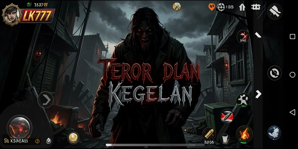 Tampilan gameplay LK777 dengan suasana mencekam dan makhluk menyeramkan.