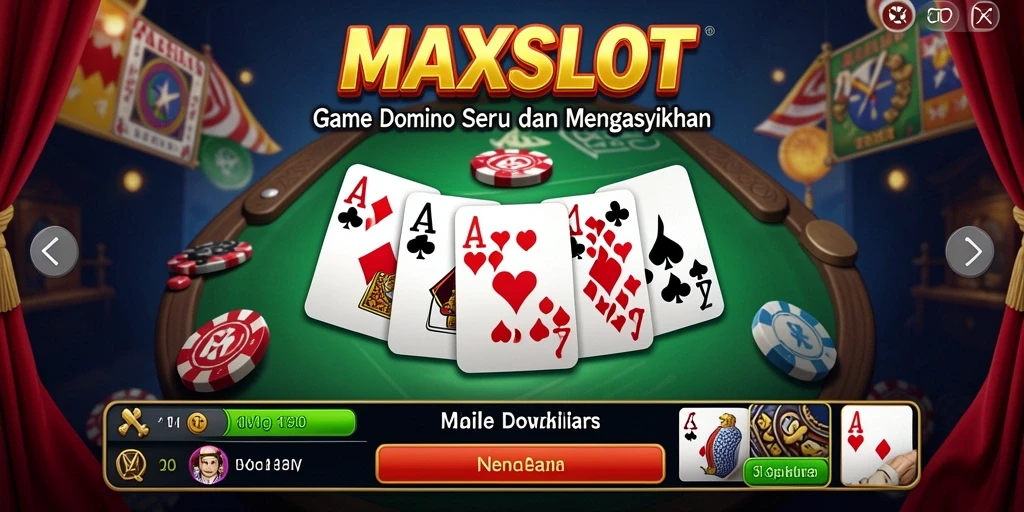 Screenshot gameplay MAXSLOT menampilkan aksi seru bermain domino.