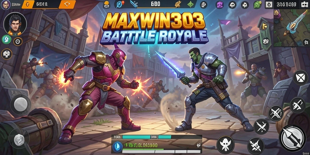 Screenshot gameplay MAXWIN303 menampilkan aksi Battle Royale yang mendebarkan.